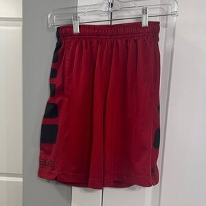 Nike Red Athletic Mesh Shorts with Black Side Panels